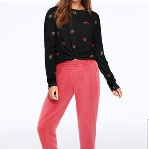 VS PINK Girlfriend Twist Front Long Sleeve Tee